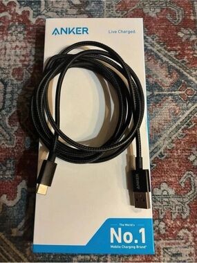 Anker 6 Ft USB-A to USB-C Braided Black Cables - Lot of 3